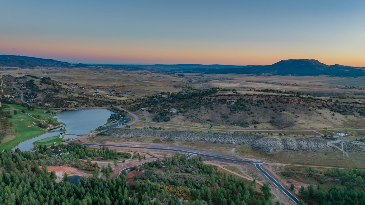Aerial view 1 of Bear Ridge at sunset