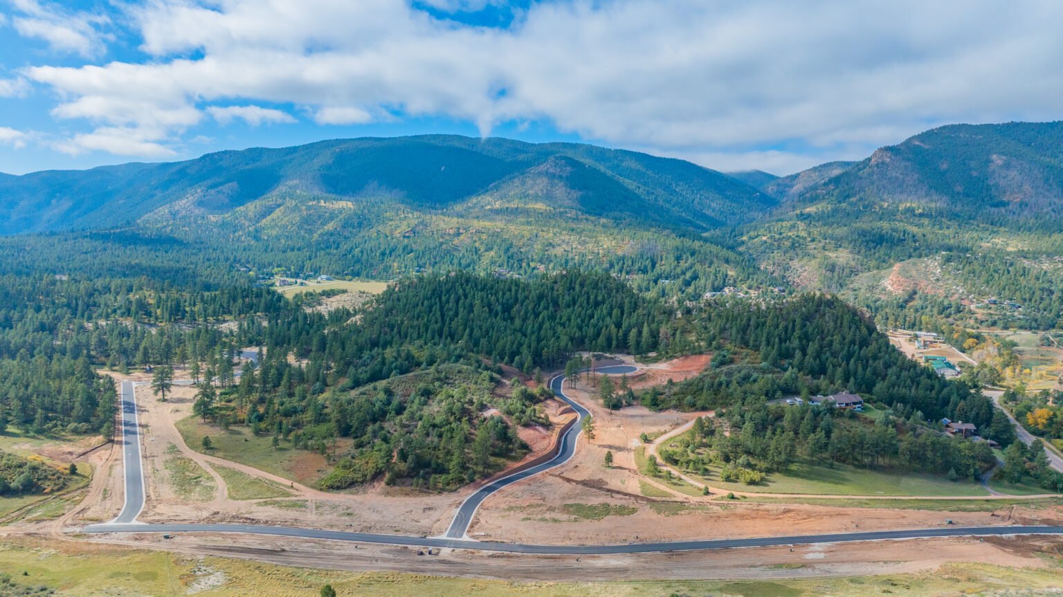 Daytime aerial view of Bear Ridge